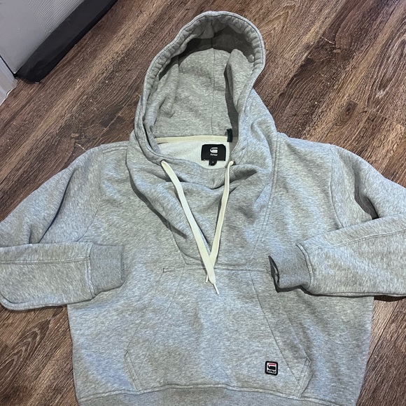 G-Star RAW® SofeBoyfriend Drape HoodedSweat Grey Size Small - Picture 10 of 11